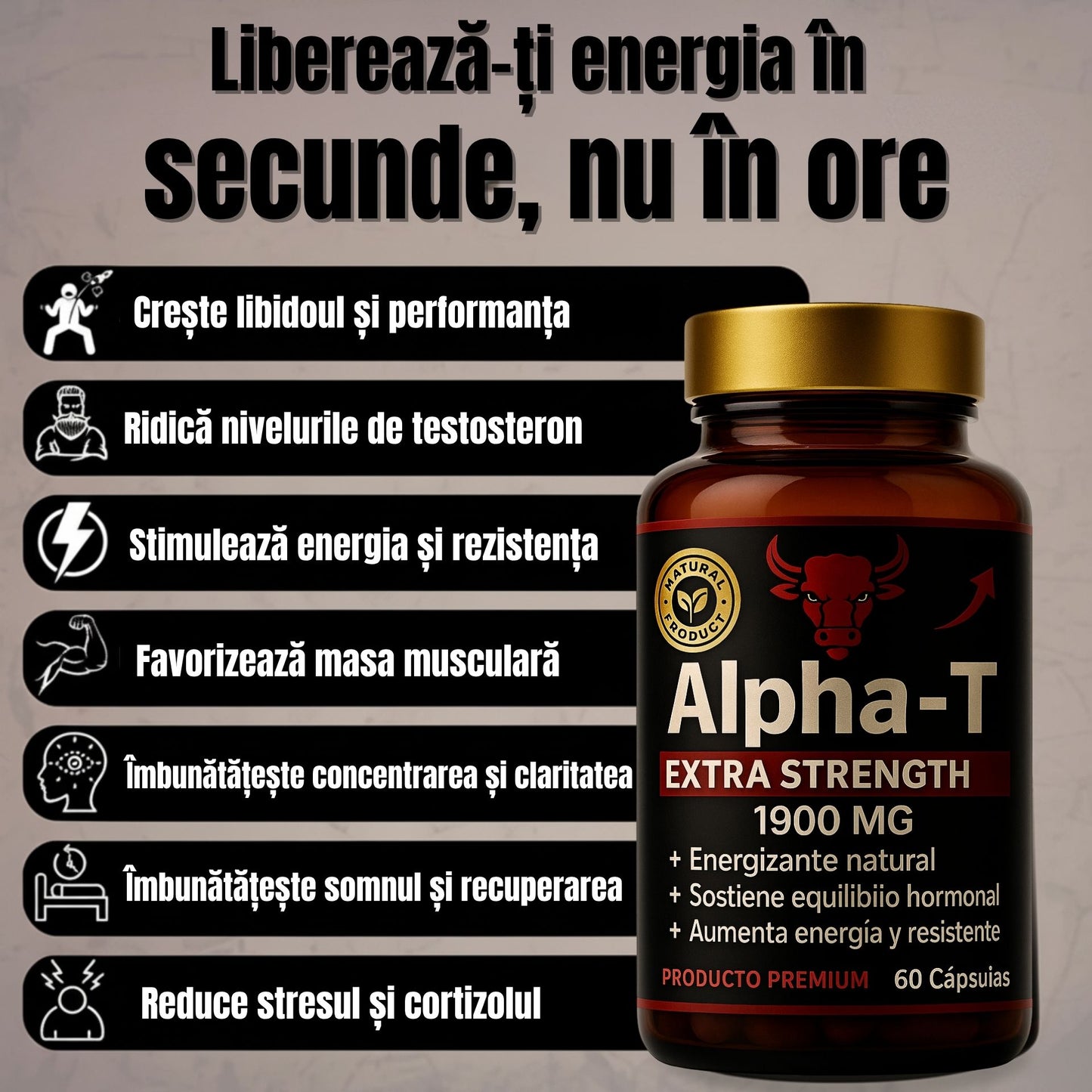 Alpha-T 60 CAPS – Redobândește-ți potența și energia naturală