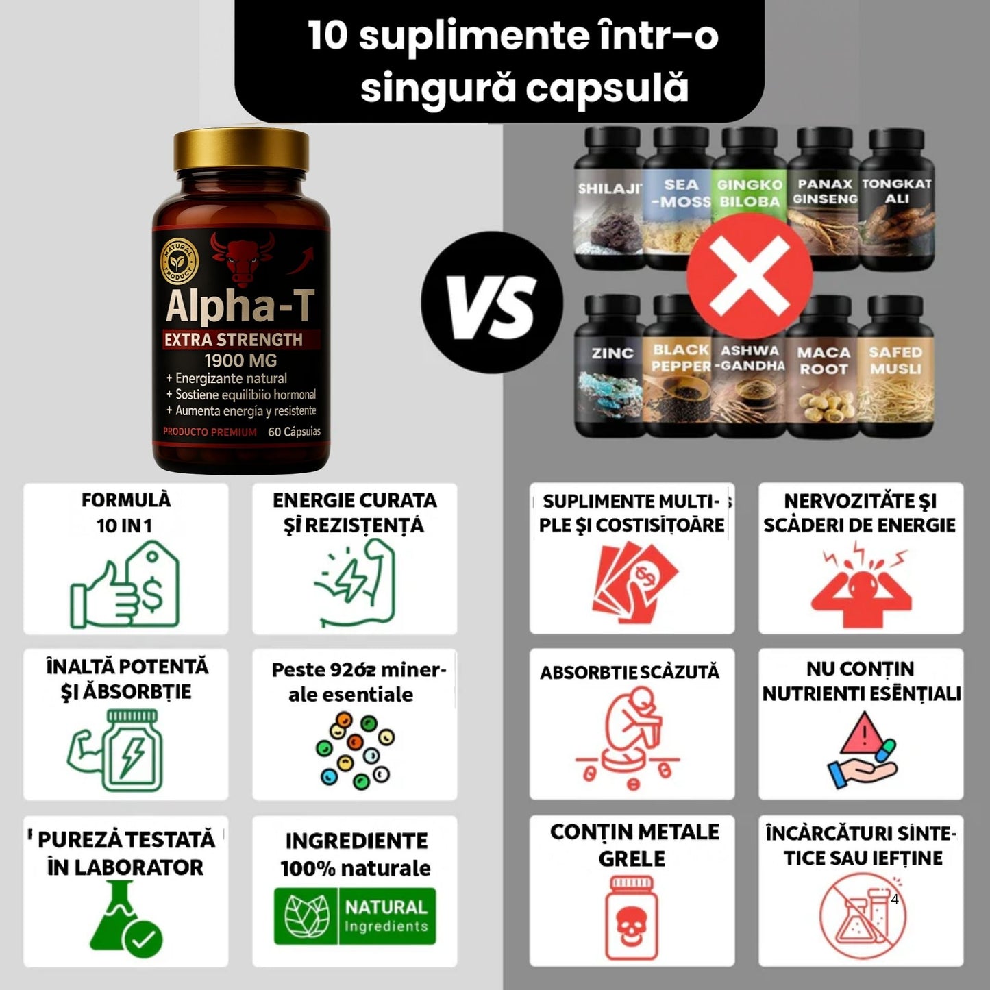 Alpha-T 60 CAPS – Redobândește-ți potența și energia naturală